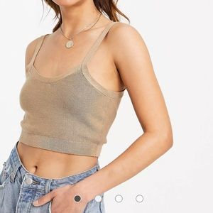 Mango Knitted Crop top beige minimalist staple piece